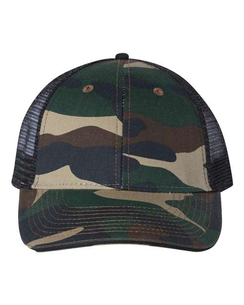 Sandwich Trucker Cap - Green Camo/ Black