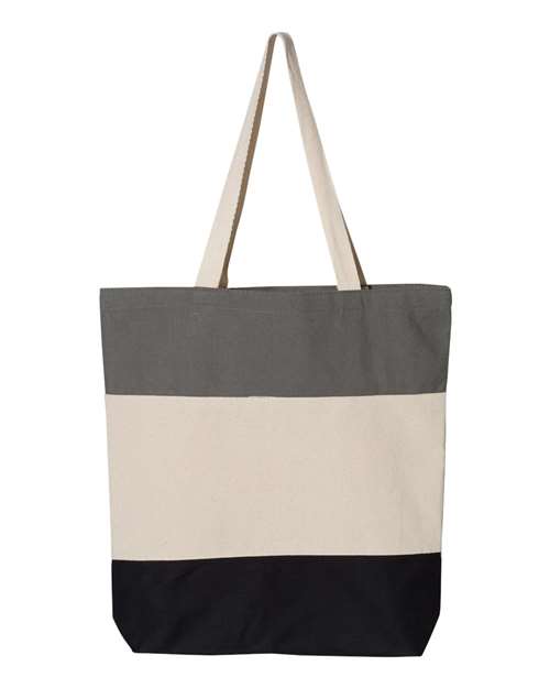 11L Tri-Color Tote - Black/ Natural/ Light Grey