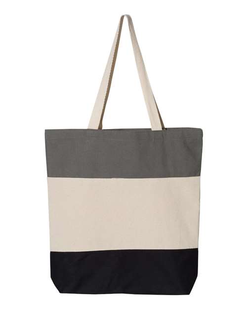 11L Tri-Color Tote - Black/ Natural/ Light Grey