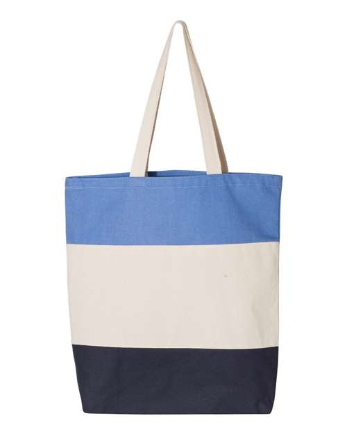 11L Tri-Color Tote - Navy/ Natural/ Carolina Blue