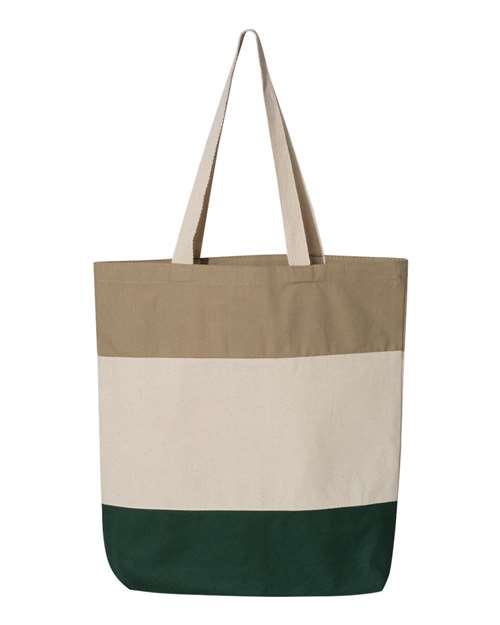 11L Tri-Color Tote - Forest/ Natural/ Khaki