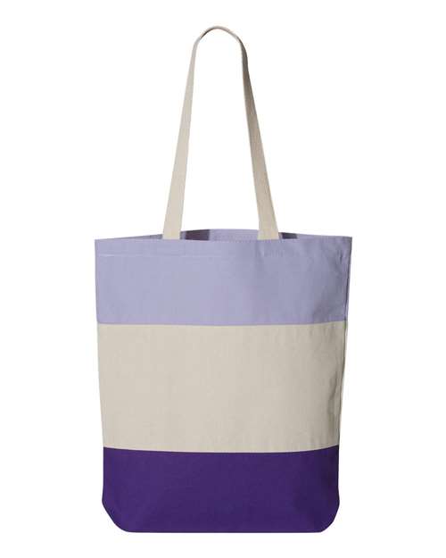 11L Tri-Color Tote - Purple/ Natural/ Lavender