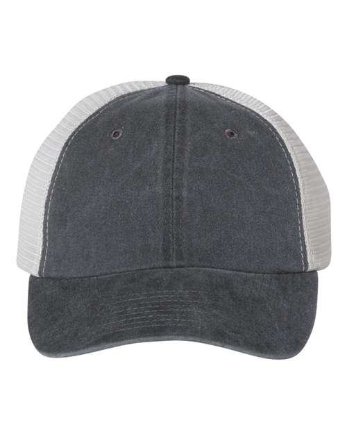 Pigment-Dyed Trucker Cap - Black/ Stone