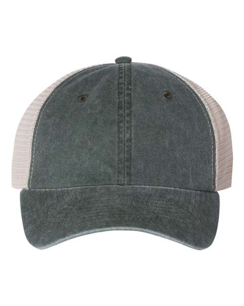 Pigment-Dyed Trucker Cap - Forest/ Stone