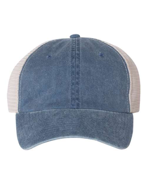 Pigment-Dyed Trucker Cap - Navy/ Stone