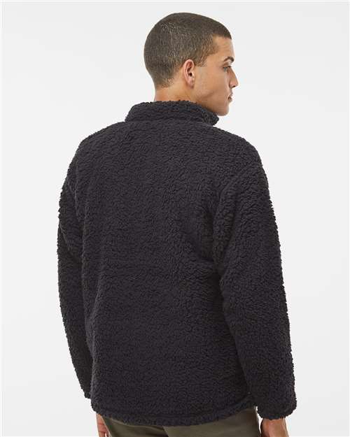 Men's Sherpa Quarter-Zip Pullover - Black