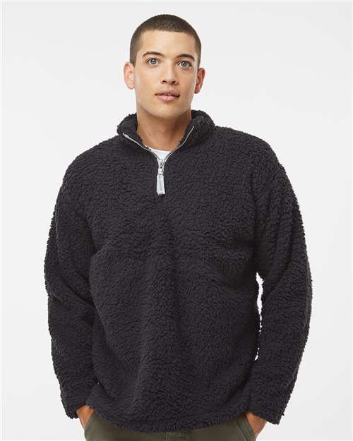 Men's Sherpa Quarter-Zip Pullover - Black