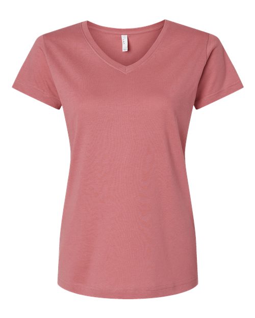 Women's Fine Jersey V-Neck Tee - Mauvelous