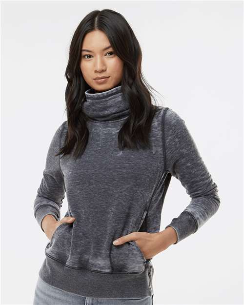 Women’s Zen Fleece Cowl Neck Sweatshirt - Dark Smoke