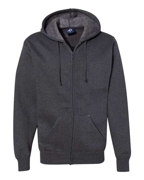 Men's Premium Full-Zip Hooded Sweatshirt - Charcoal Heather