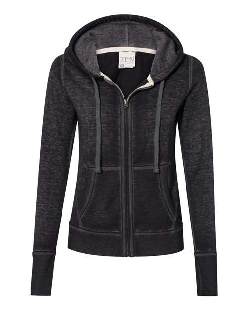Women's Zen Fleece Full-Zip Hooded Sweatshirt - Twisted Black