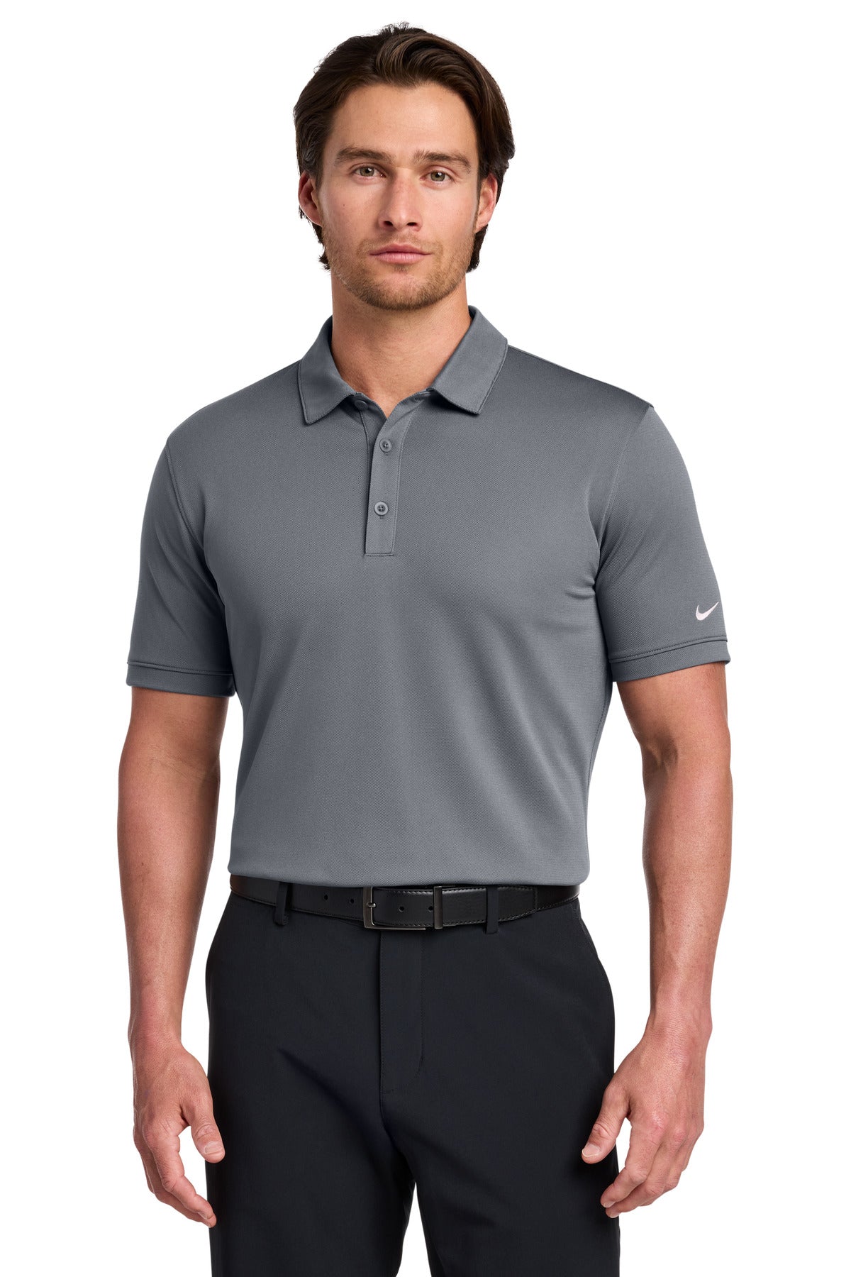 Nike Dri-FIT Solid Icon Pique Modern Fit Polo - Dark Grey