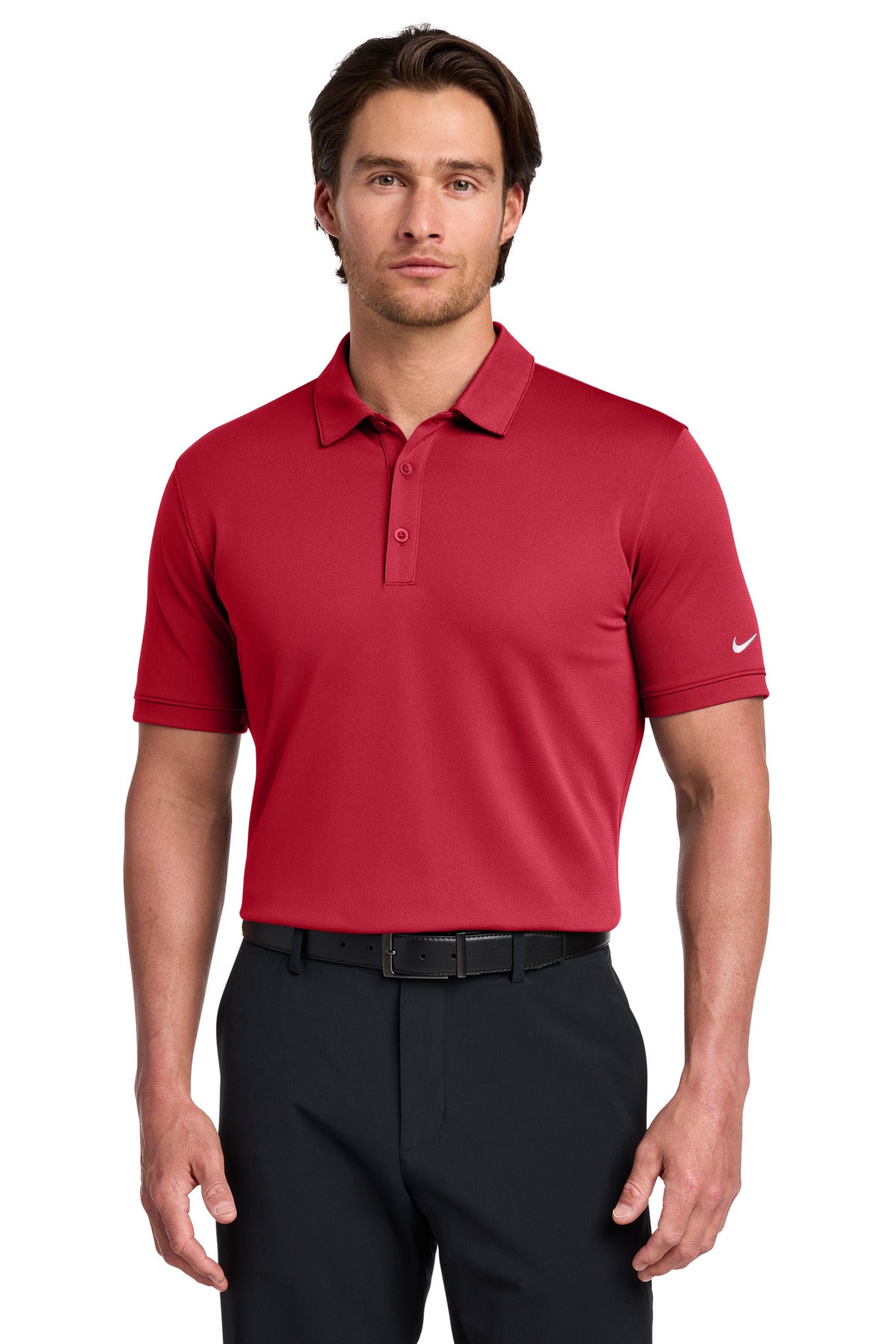 Nike Dri-FIT Solid Icon Pique Modern Fit Polo - Gym Red