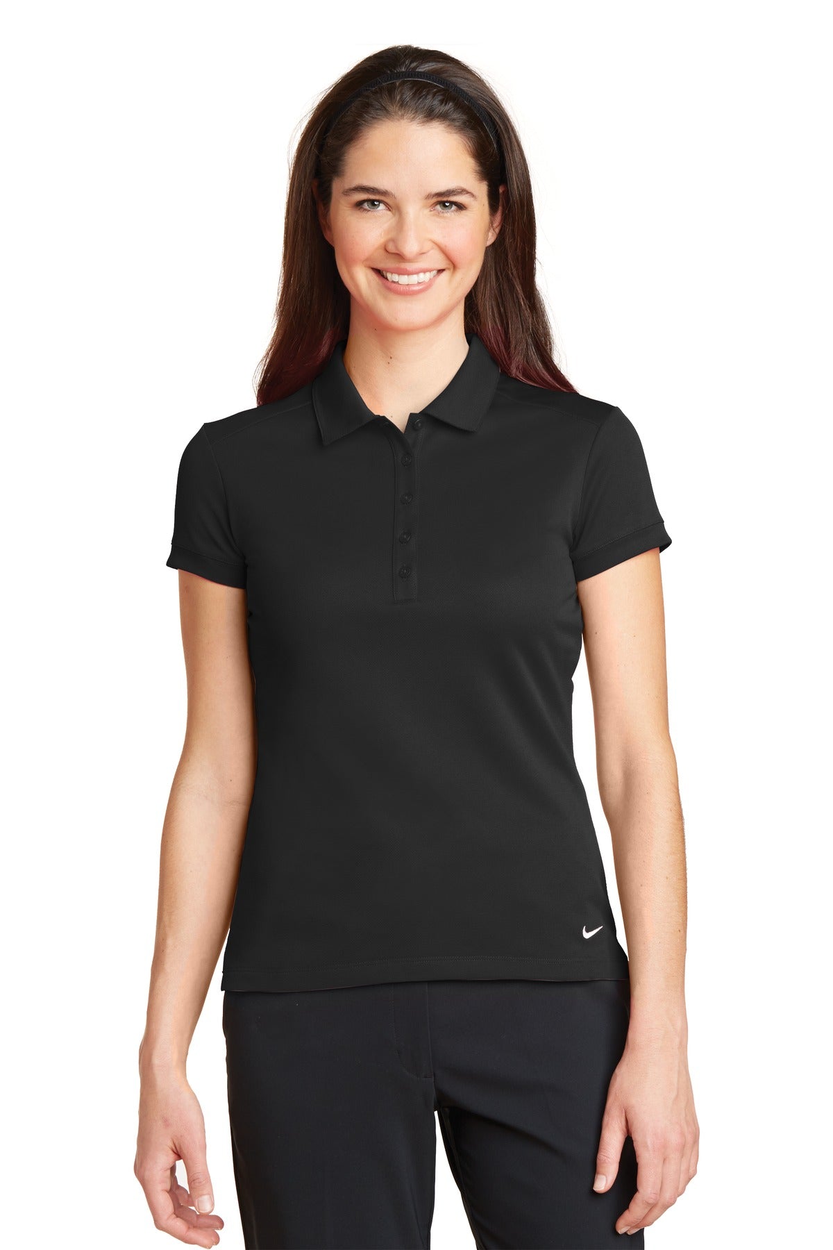 Nike Women's Dri-FIT Solid Icon Pique Modern Fit Polo - Black