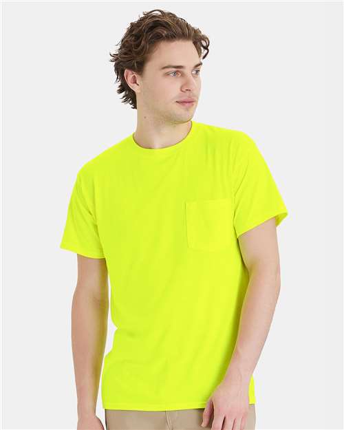Unisex Workwear Pocket T-Shirt - Safety Green