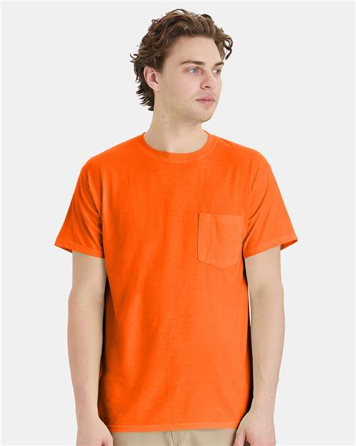 Unisex Workwear Pocket T-Shirt - Safety Orange