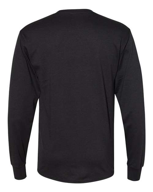 Unisex Workwear Long Sleeve Pocket T-Shirt - Black