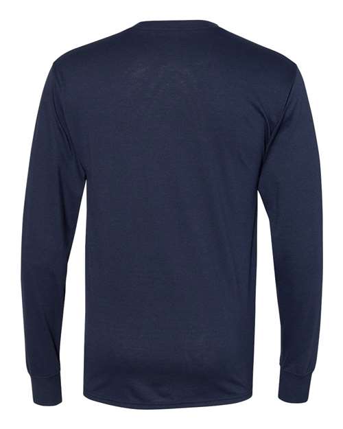 Unisex Workwear Long Sleeve Pocket T-Shirt - Navy