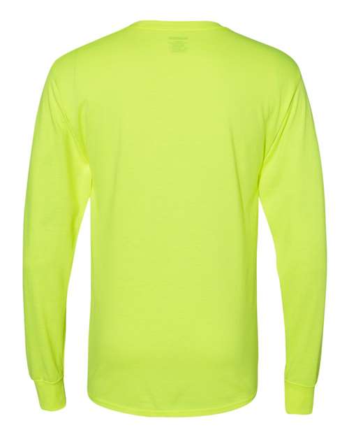 Unisex Workwear Long Sleeve Pocket T-Shirt - Safety Green