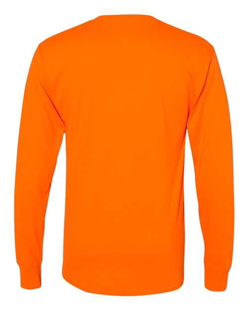 Unisex Workwear Long Sleeve Pocket T-Shirt - Safety Orange