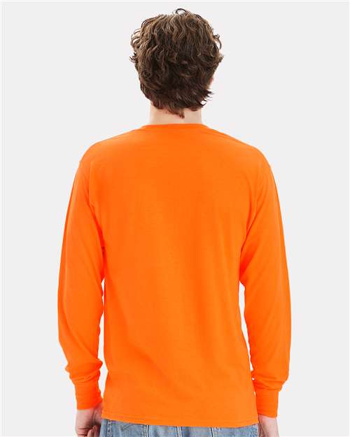 Unisex Workwear Long Sleeve Pocket T-Shirt - Safety Orange