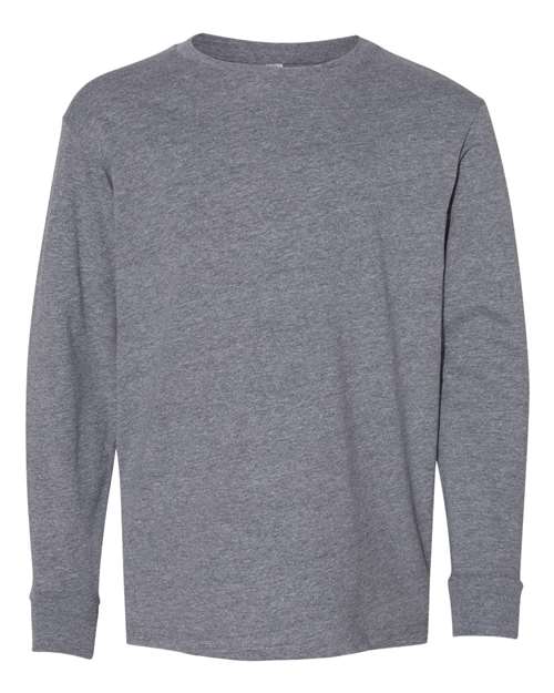 Youth Fine Jersey Long Sleeve Tee - Granite Heather