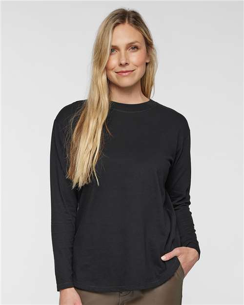 Women's Fine Jersey Long Sleeve Tee - Black