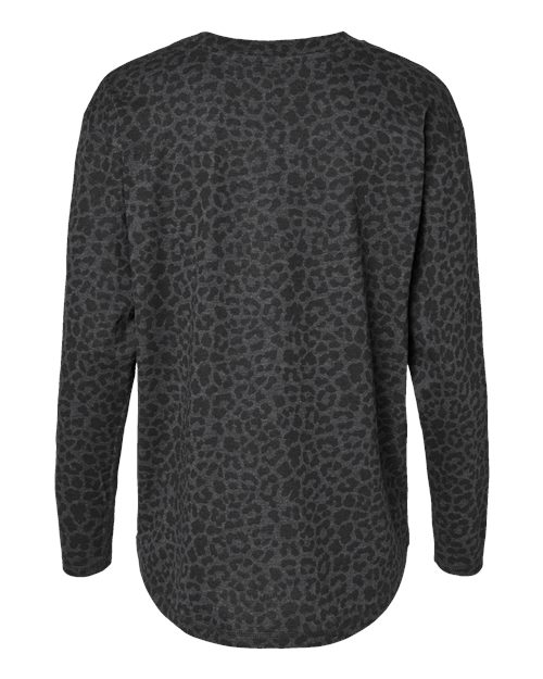 Women's Fine Jersey Long Sleeve Tee - Black Leopard