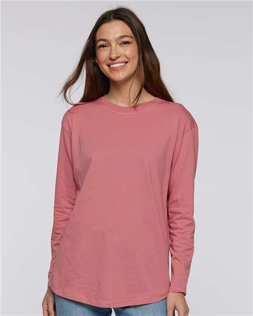 Women's Fine Jersey Long Sleeve Tee - Mauvelous
