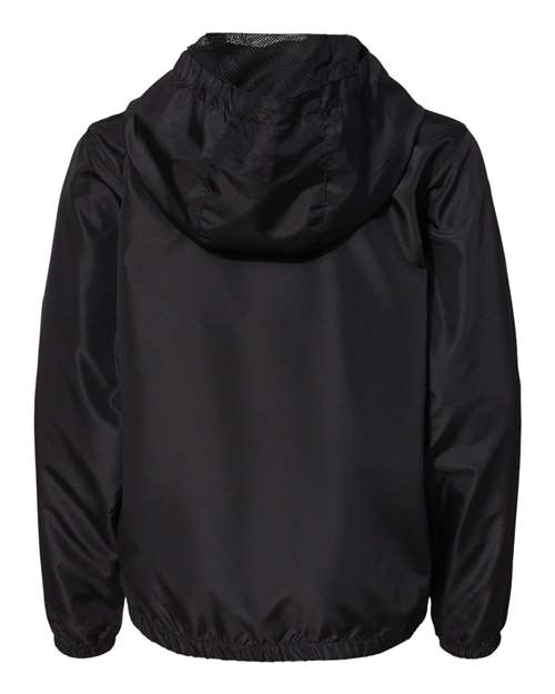 Youth Lightweight Windbreaker Full-Zip Jacket - Black