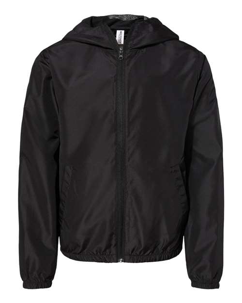 Youth Lightweight Windbreaker Full-Zip Jacket - Black