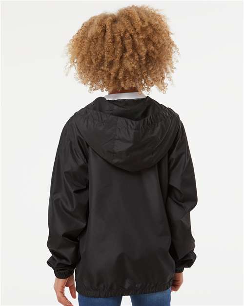 Youth Lightweight Windbreaker Full-Zip Jacket - Black