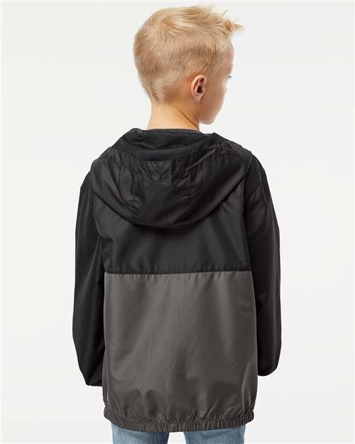 Youth Lightweight Windbreaker Full-Zip Jacket - Black/ Graphite