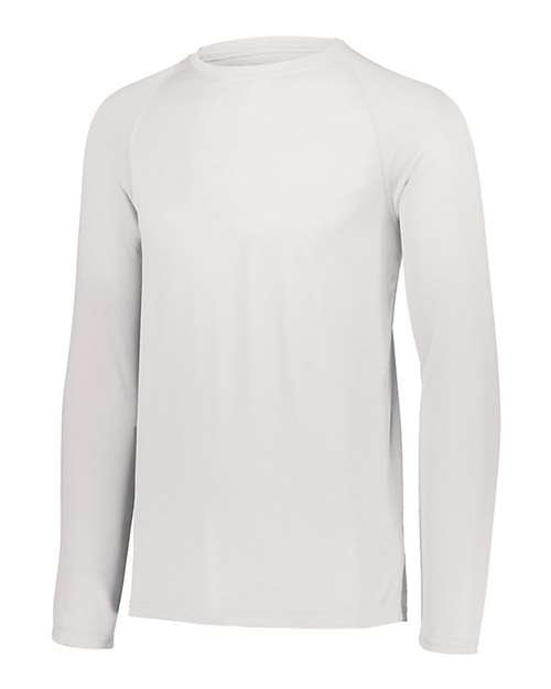 Youth Attain Wicking Long Sleeve Shirt - White
