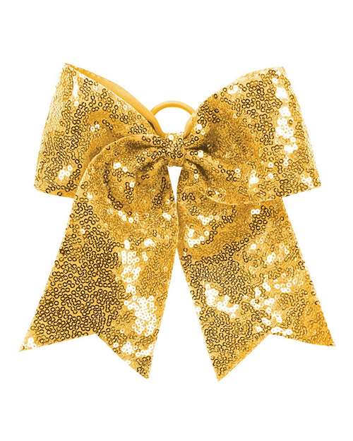 Sequin Cheer Hair Bow - Gold