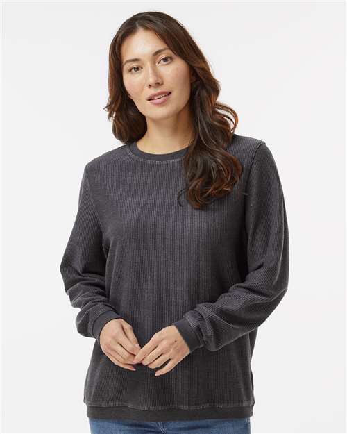 Unisex Corded Crewneck Sweatshirt - Black