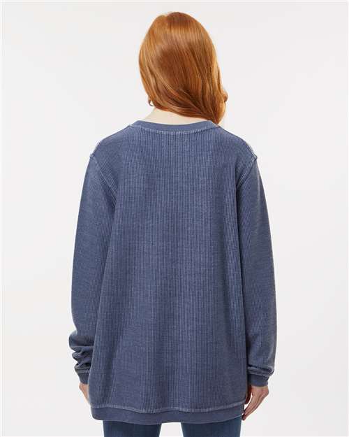 Unisex Corded Crewneck Sweatshirt - Navy