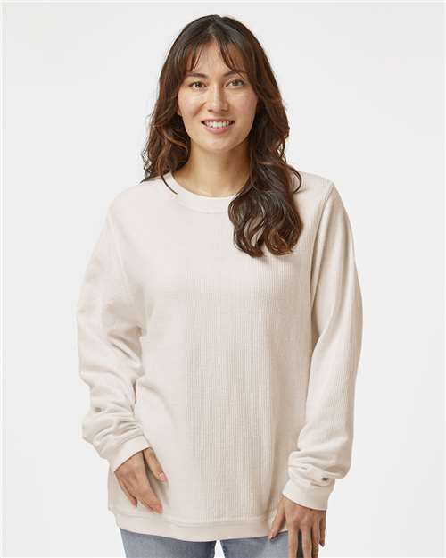 Unisex Corded Crewneck Sweatshirt - Natural