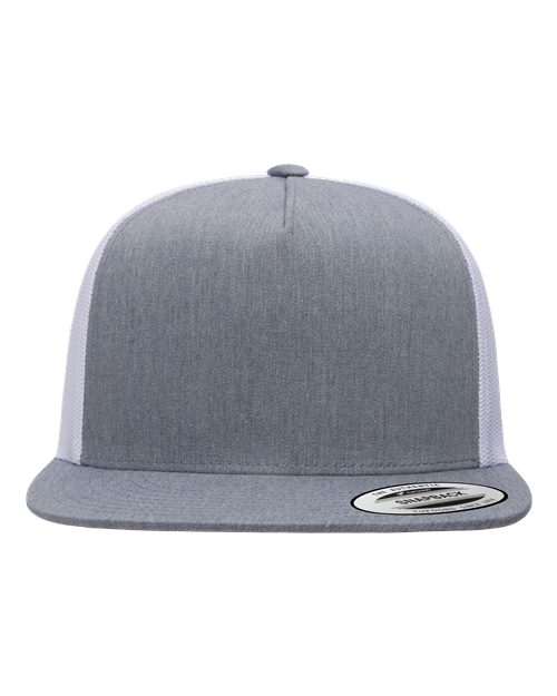 Classic Five-Panel Trucker Cap - Heather/ White
