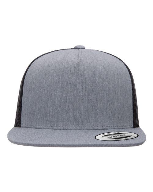 Classic Five-Panel Trucker Cap - Heather/ Black