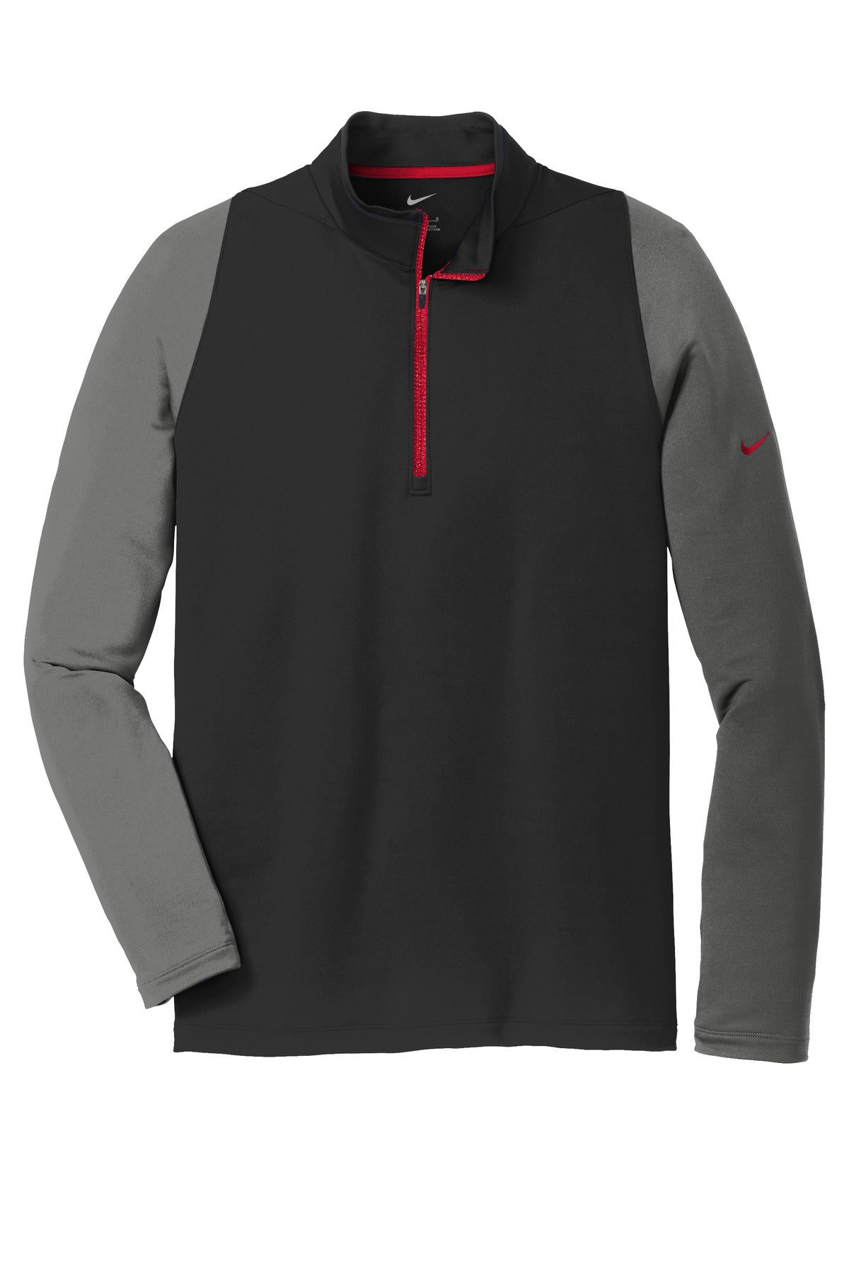 Nike Dri-FIT Stretch 1/2-Zip Cover-Up - Black/ Dark Grey/ Gym Red