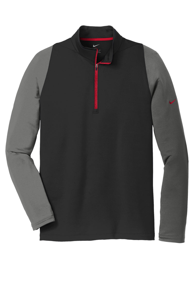 Nike Dri-FIT Stretch 1/2-Zip Cover-Up - Black/ Dark Grey/ Gym Red