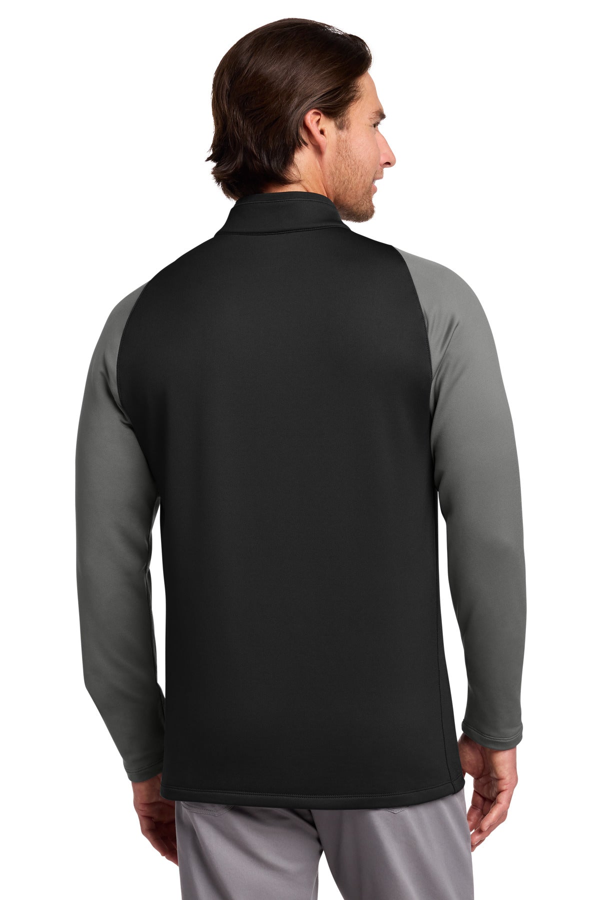Nike Dri-FIT Stretch 1/2-Zip Cover-Up - Black/ Dark Grey/ Gym Red