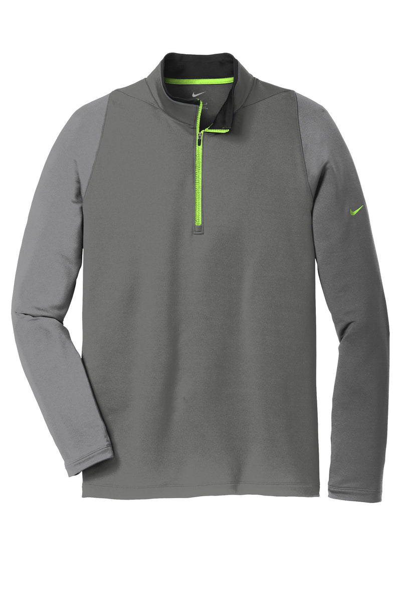 Nike Dri-FIT Stretch 1/2-Zip Cover-Up - Dark Grey/ Cool Grey/ Volt