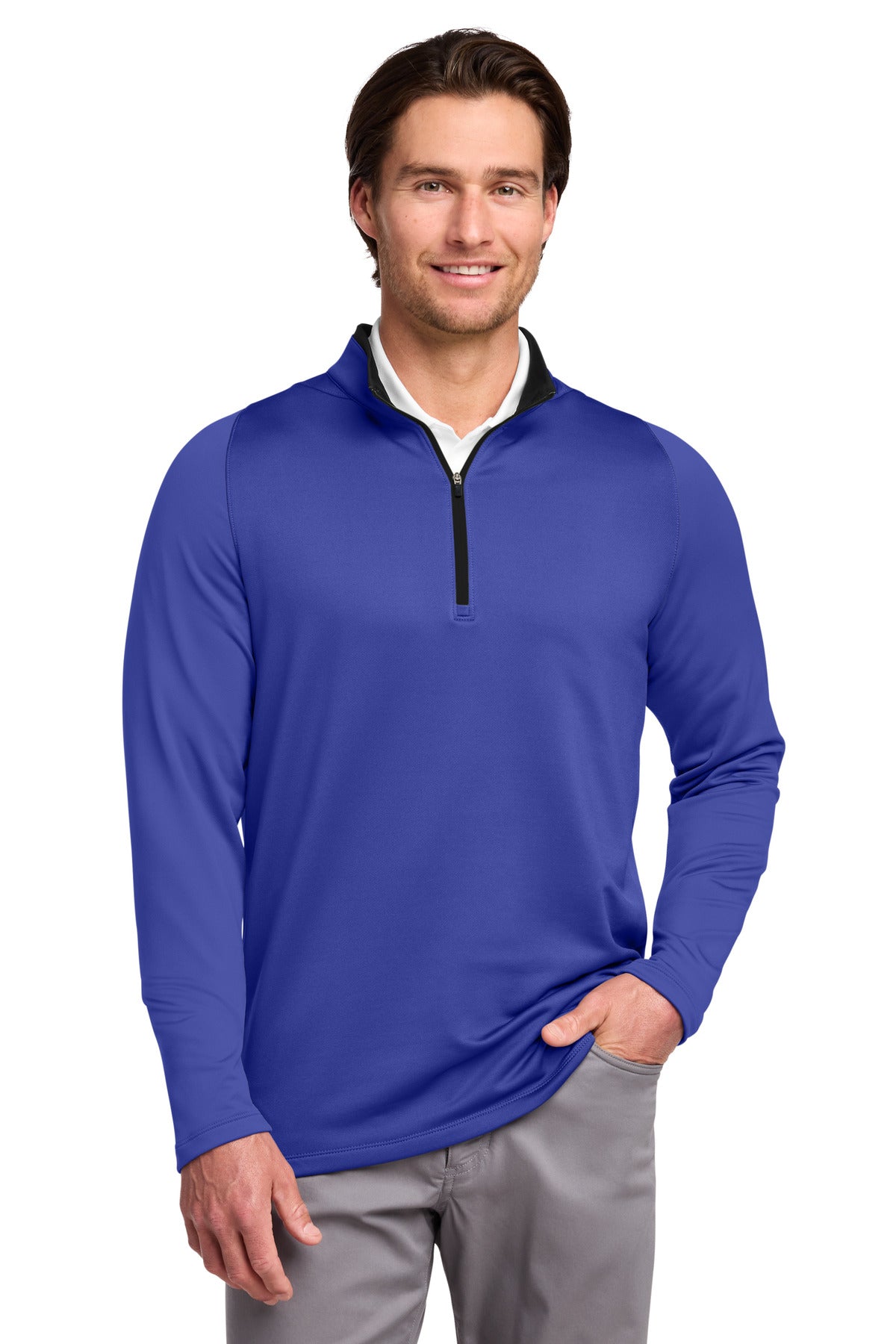 Nike Dri-FIT Stretch 1/2-Zip Cover-Up - Deep Royal Blue/ Black