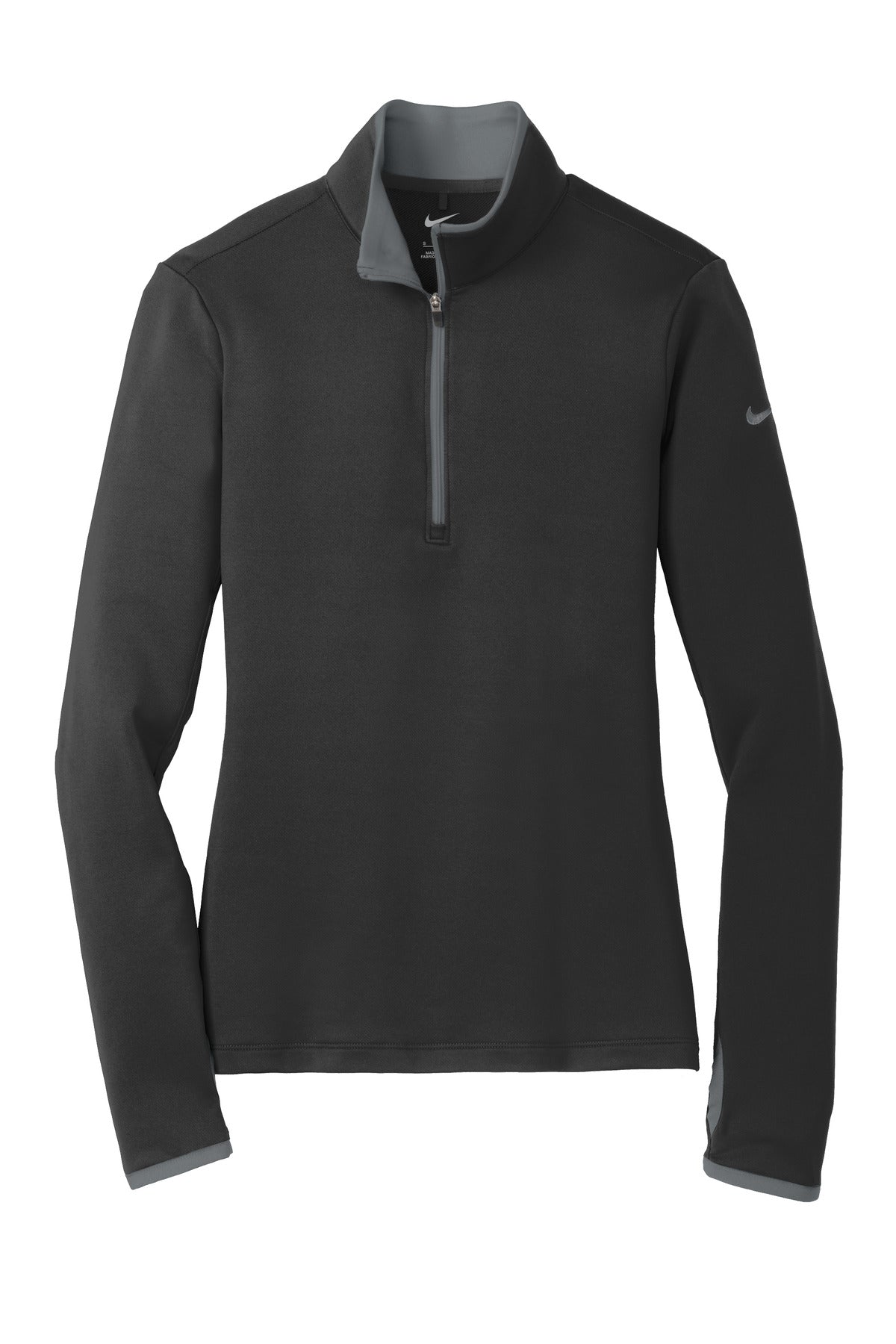 Nike Women's Dri-FIT Stretch 1/2-Zip Cover-Up - Black/ Dark Grey