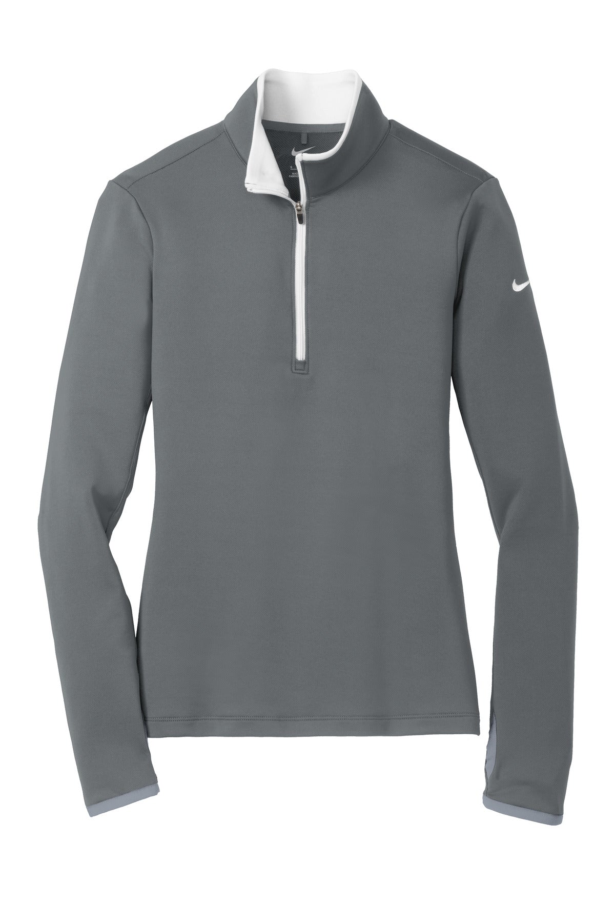 Nike Women's Dri-FIT Stretch 1/2-Zip Cover-Up - Dark Grey/ White
