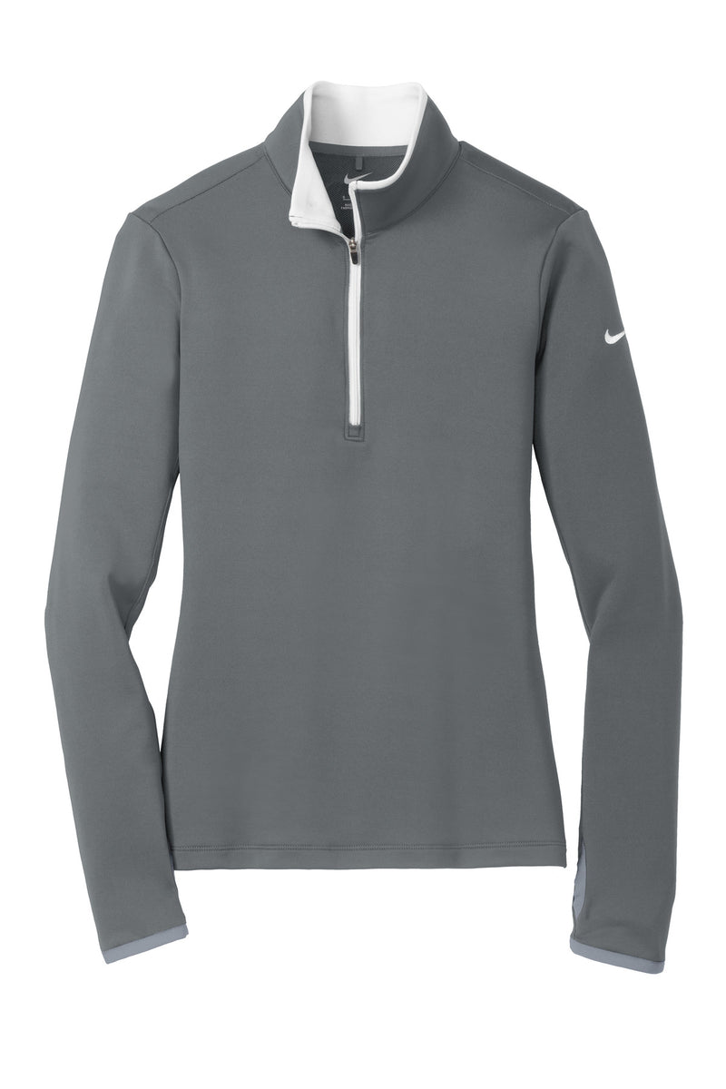 Nike Women's Dri-FIT Stretch 1/2-Zip Cover-Up - Dark Grey/ White