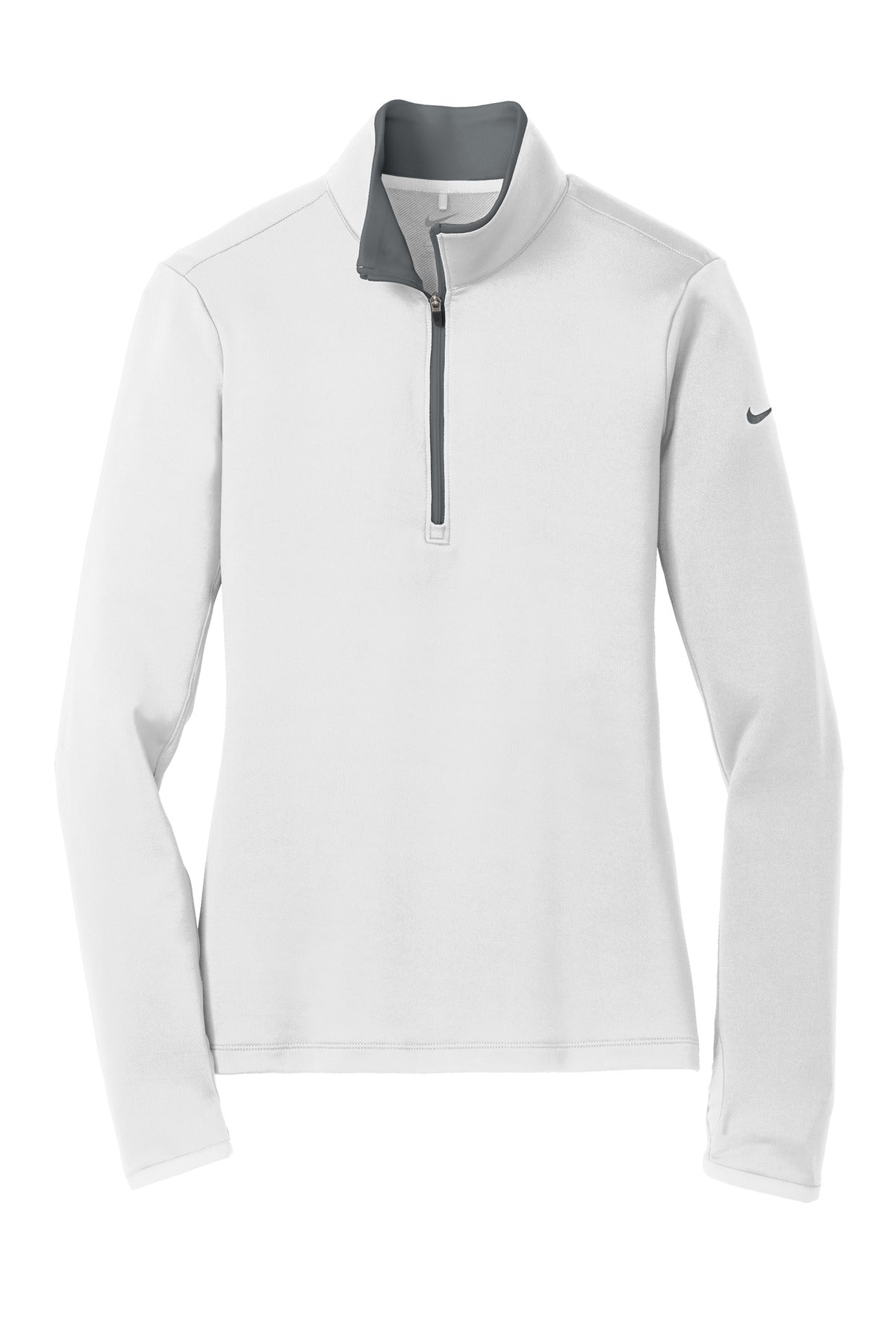 Nike Women's Dri-FIT Stretch 1/2-Zip Cover-Up - White/ Dark Grey