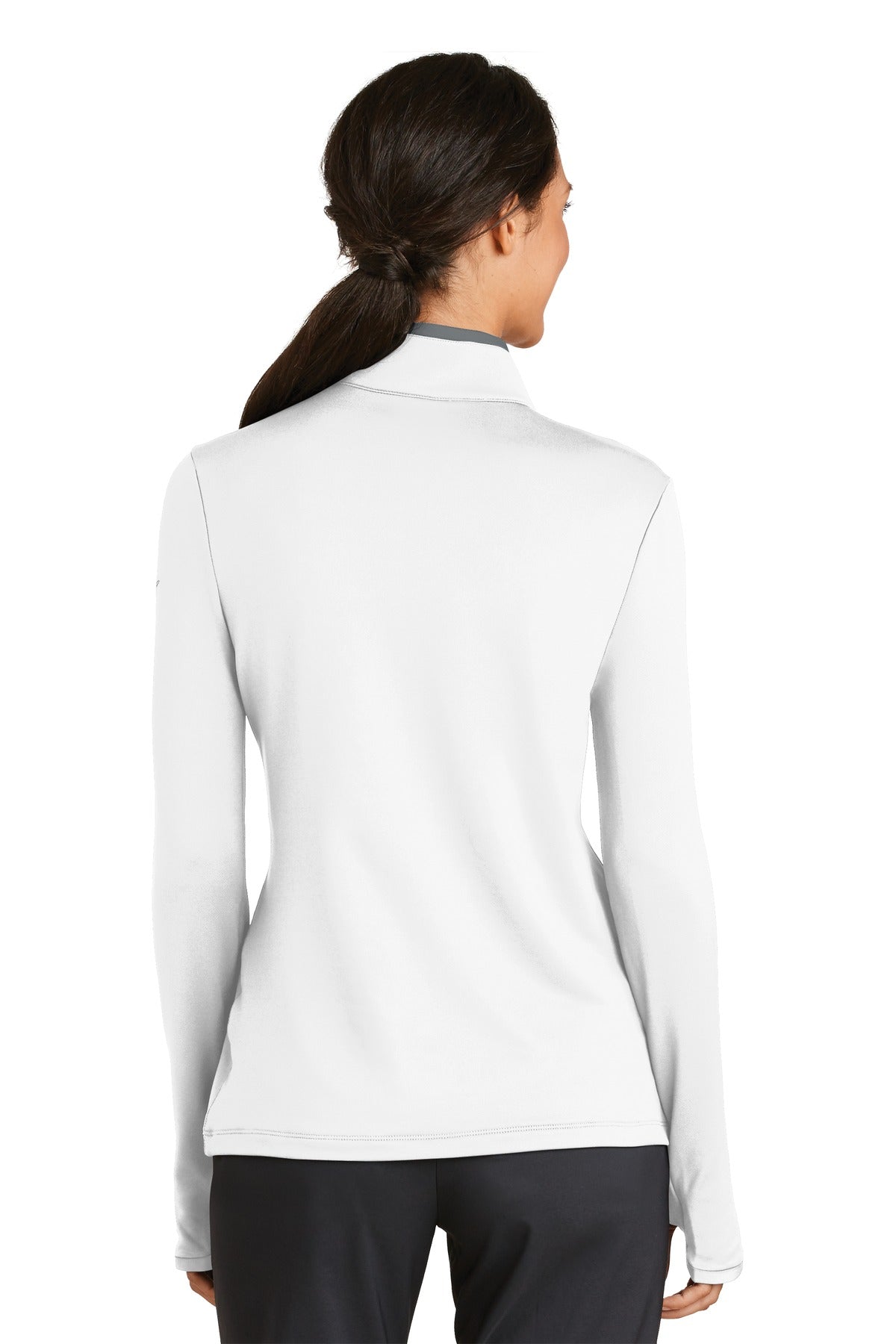 Nike Women's Dri-FIT Stretch 1/2-Zip Cover-Up - White/ Dark Grey